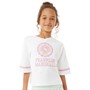 Franklin & Marshall Girls V Neck Crop Ribbed T-Shirt Bright White