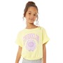 Franklin & Marshall Girls Varsity Print Slub T-Shirt Elfin Yellow