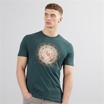 Franklin & Marshall Mens Tiled Crest T-Shirt Green Gables