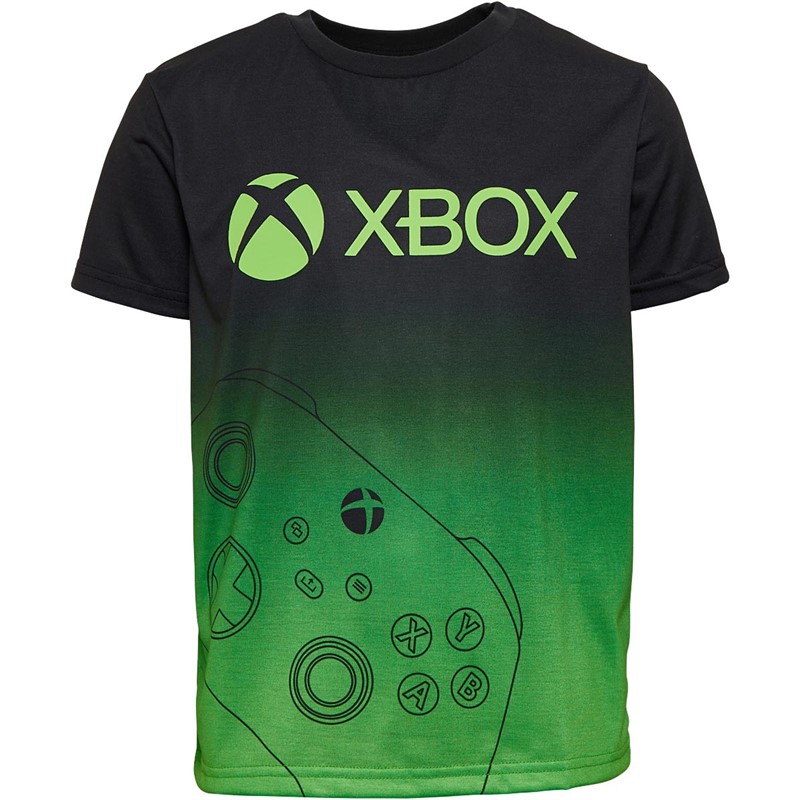 T-shirt Xbox Enfant Garçon - Logo Vert/Noir Sur Blanc - 100% Coton - Tailles 5-6 à 14-15 Ans
