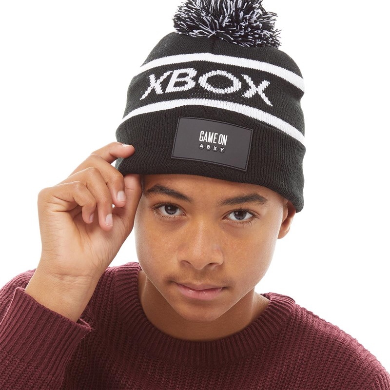 Xbox Boys Game On Beanie With Pom Black