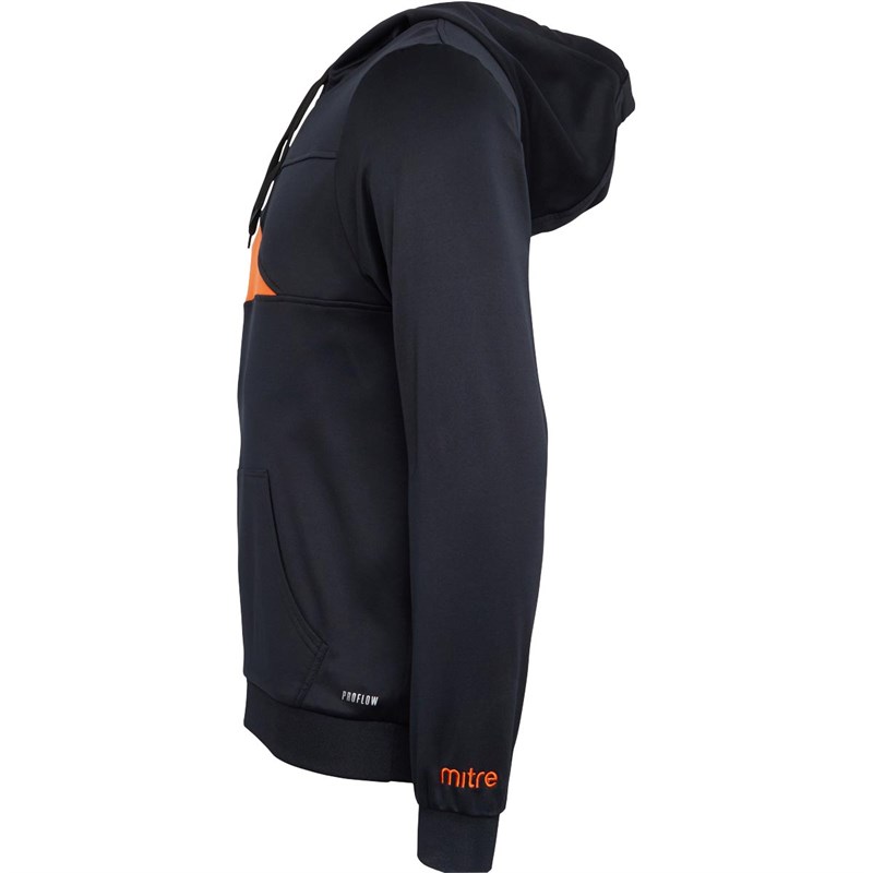 Mitre Mens Delta Plus Hoodie Black/Orange