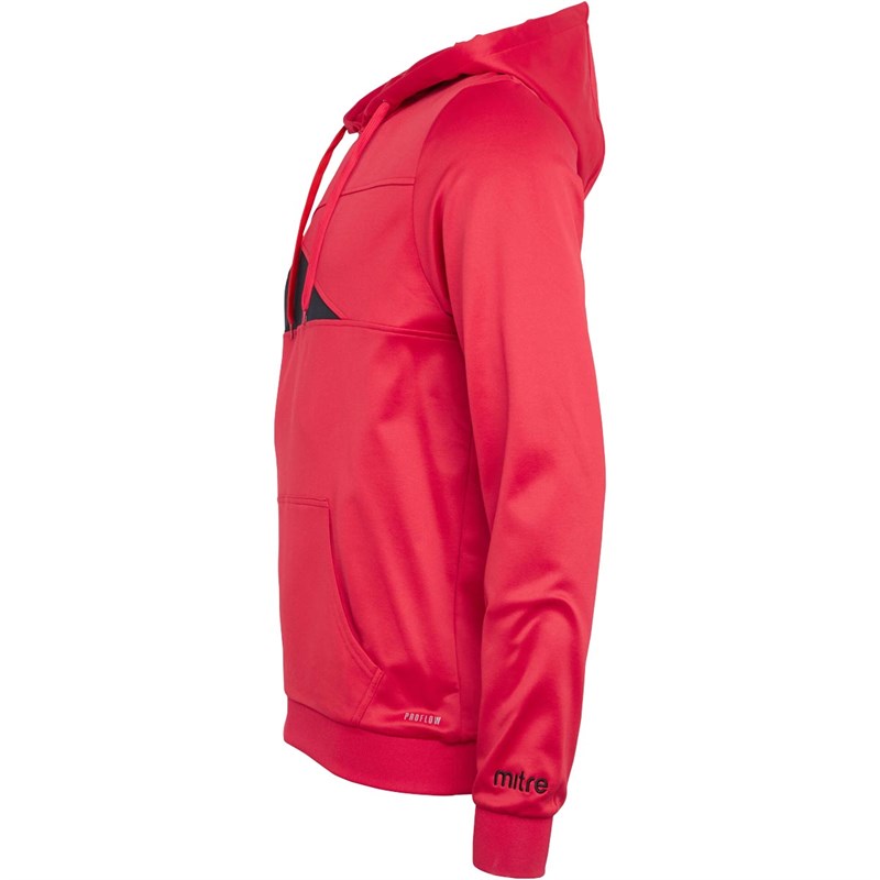 Mitre Mens Delta Plus Hoodie Red/Black