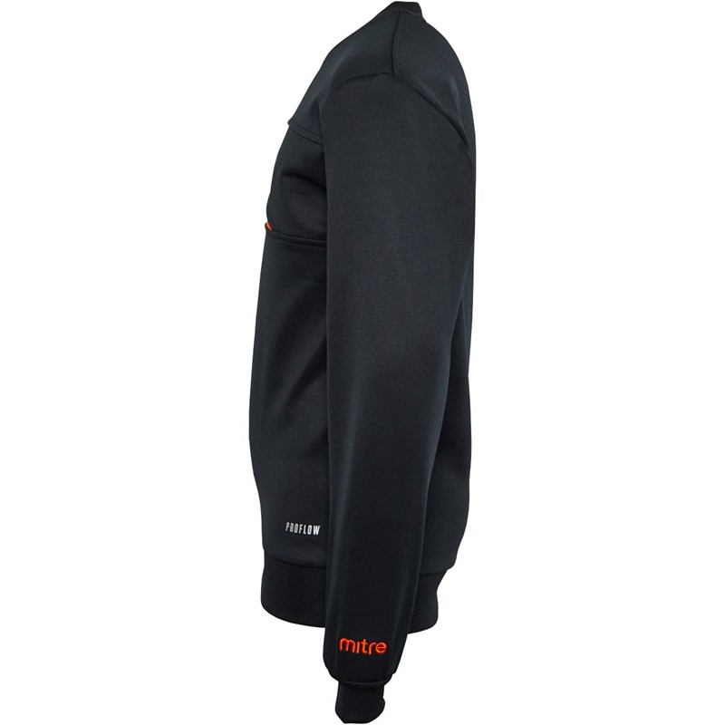 Mitre Junior Delta Plus Sweatshirt Black/Orange