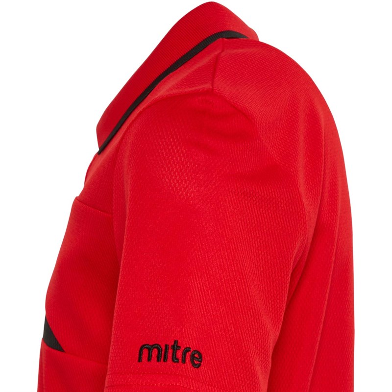 Mitre Junior Delta Plus Polo Red/Black