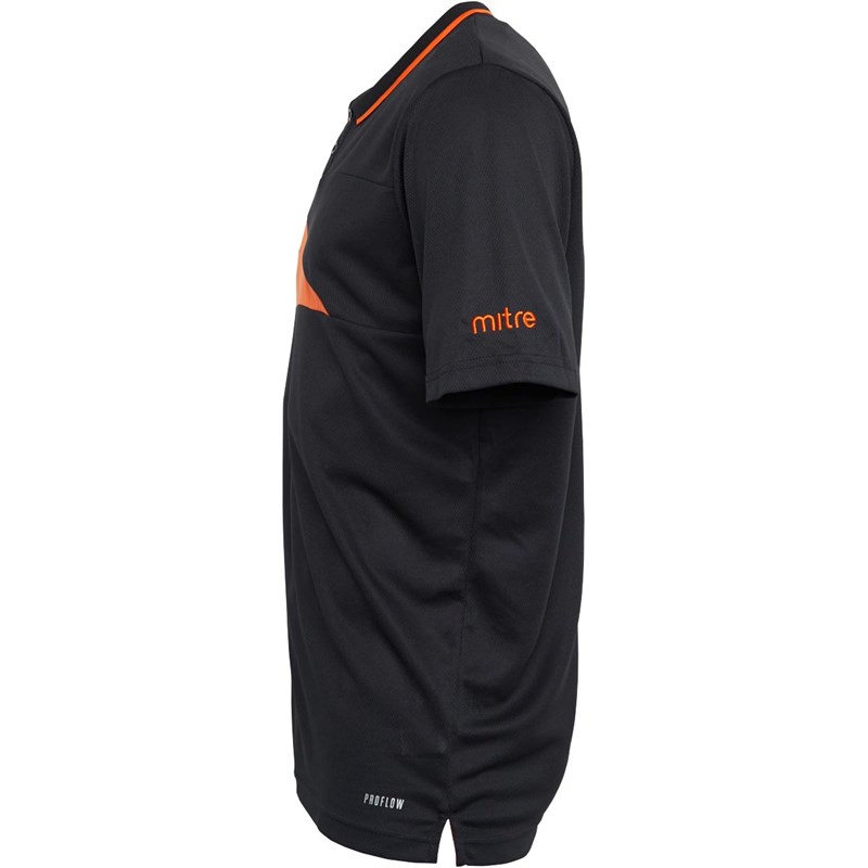 Mitre Herren Delta Plus Performance Tops mit kurzem Arm Schwarz