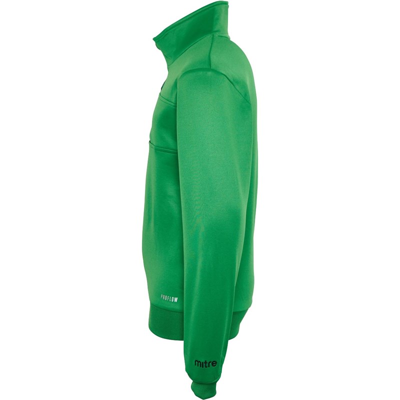 Mitre Junior Delta Plus 1/4 Zip Top Green/Black
