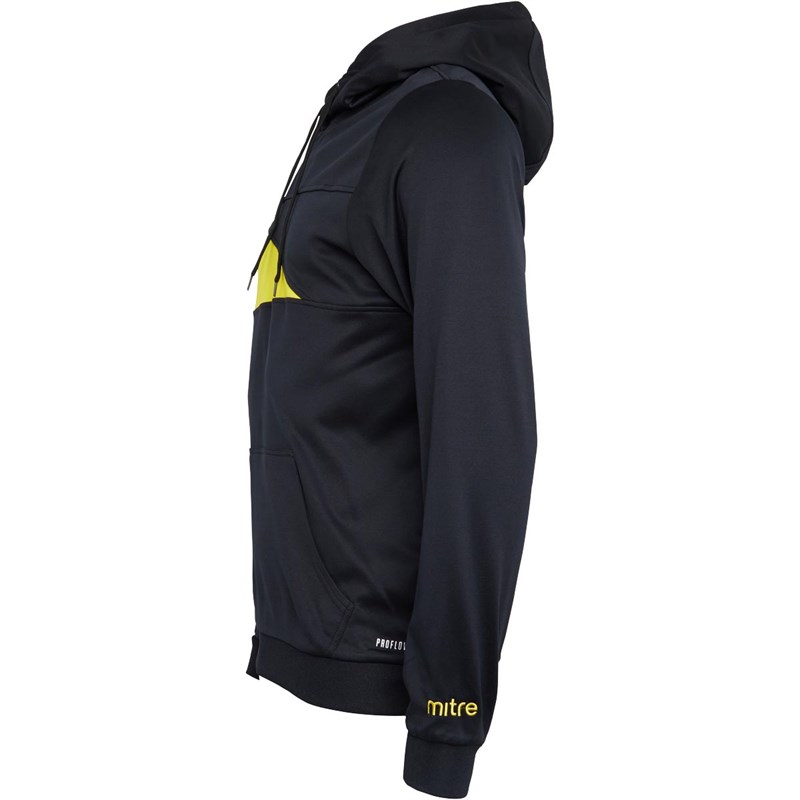 Mitre Mens Delta Plus Hoodie Black/Yellow