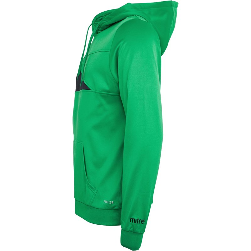 Mitre Mens Delta Plus Hoodie Green/Black