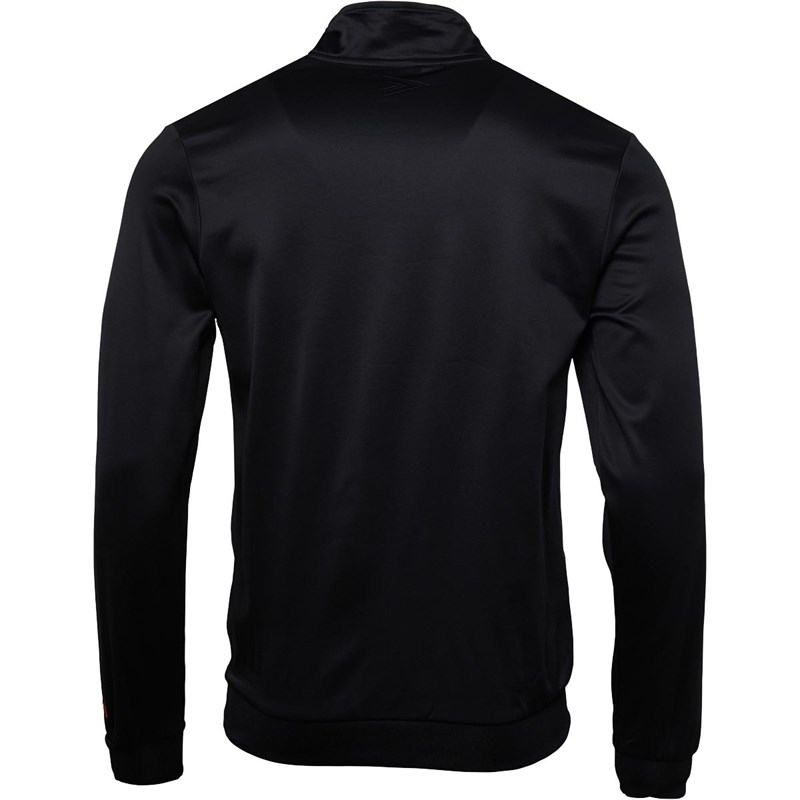 Mitre Mens Delta Plus 1/4 Zip Top Black/Orange