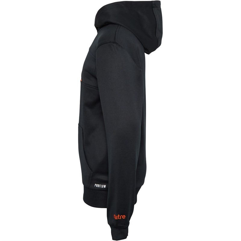 Mitre Junior Delta Plus Hoodie Black/Orange