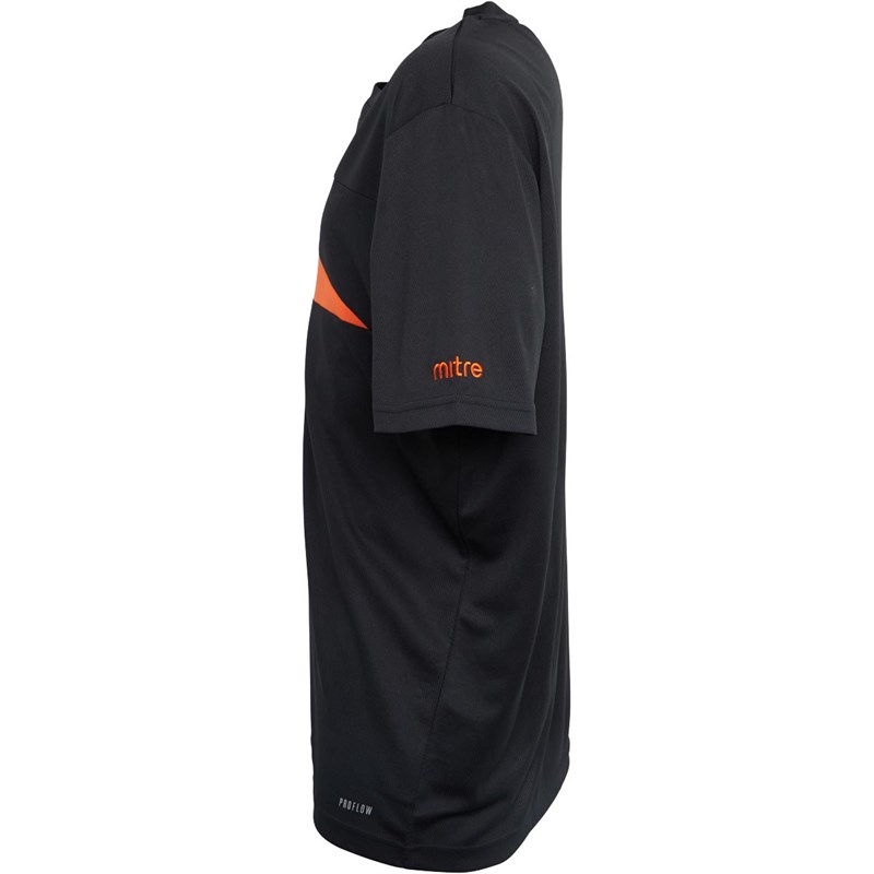 Mitre Mens Delta Plus Top Black/Orange