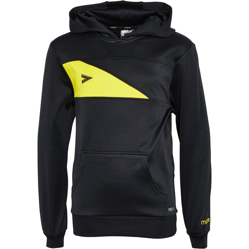 Mitre Junior Delta Plus Hoodie Black/Yellow