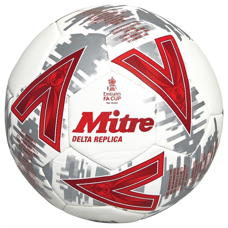 Mitre Delta Replica FA Cup 150th Anniversary Training Football White/Red/Silver