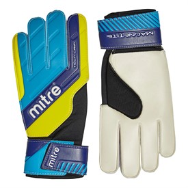 Buy Mitre Magnetite Goalkeeper Gloves Black/Cyan/Yellow