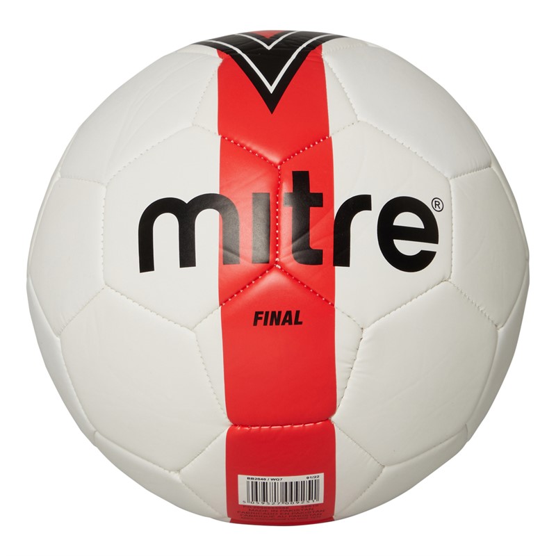 Buy Mitre Final Training Football White/Red/Black