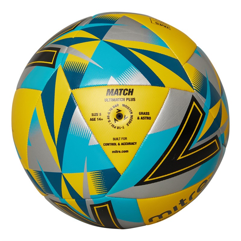 Buy Mitre Ultimatch Plus Match Football (IMS Certified) Yellow/Silver ...