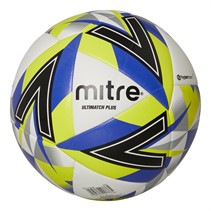 Mitre Ultimatch Plus Match Football (IMS Certified) White/Blue/Light Green/Black