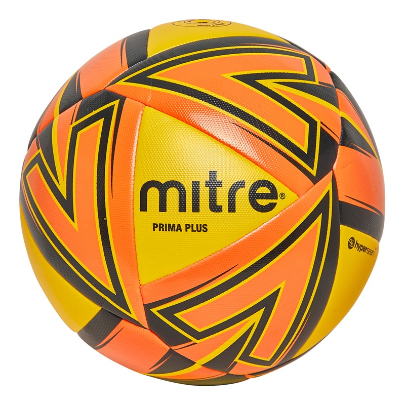 Mitre Prima Plus Match Football (IMS Certified) Yellow/Orange/Black