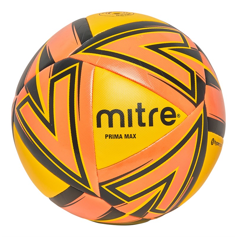 Mitre Prima Max Match Football (FIFA Quality Certified) Yellow/Green/Orange