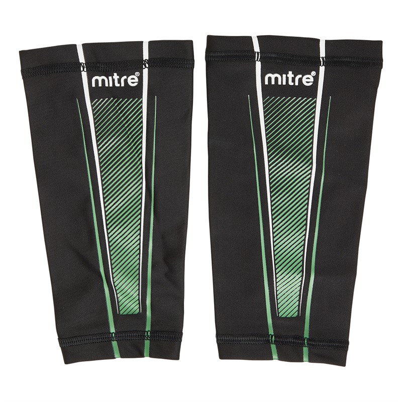 Mitre Delta Slip Pro Shin Guards Black/Green/Yellow