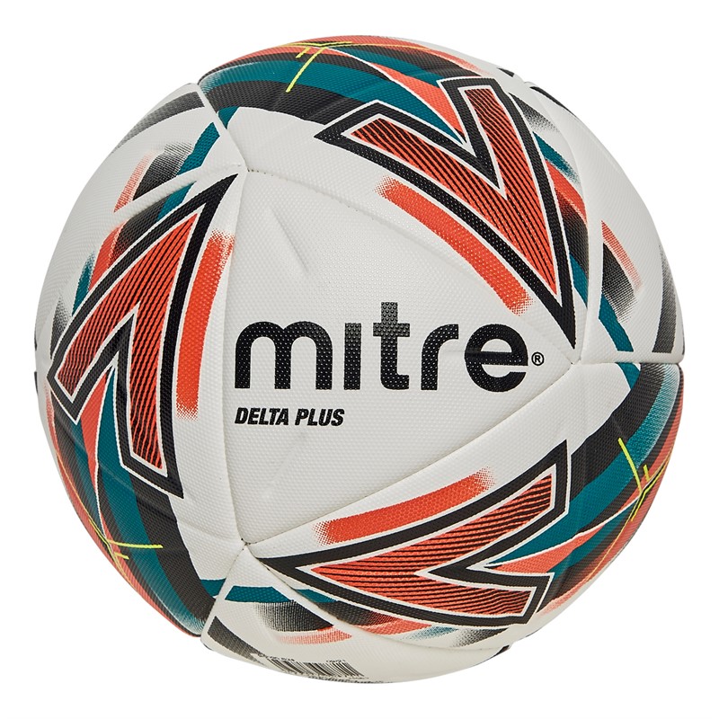 Mitre Delta Plus Match Football (FIFA Quality Pro Certified) White/Black/Dark Orange