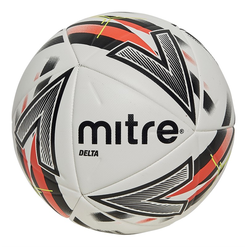 Mitre Delta One Match Football (FIFA Quality Certified) White/Black/Dark Orange