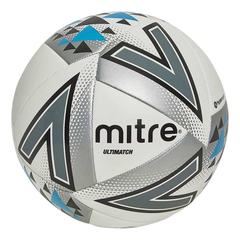 Mitre Ultimatch Training Football White/Silver/Blue