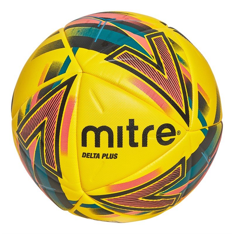 Mitre Delta Plus Match Football (FIFA Quality Pro Certified) Yellow/Black/Dark Orange