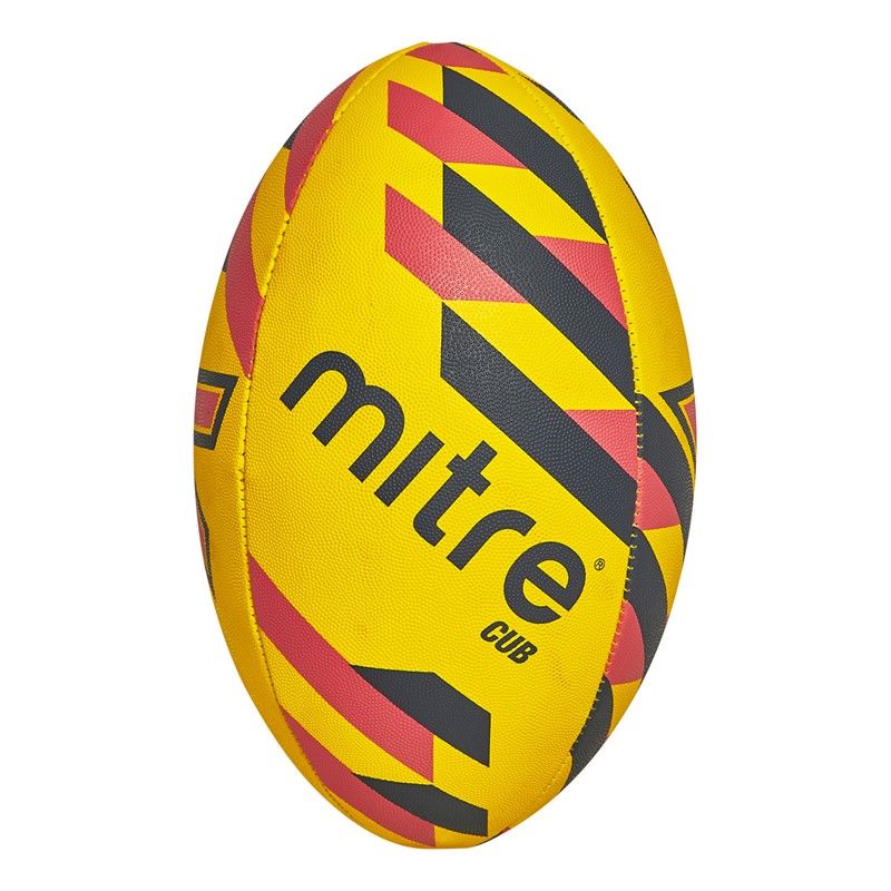 Mitre Cub Training Rugby Ball Yellow/Navy/Orange