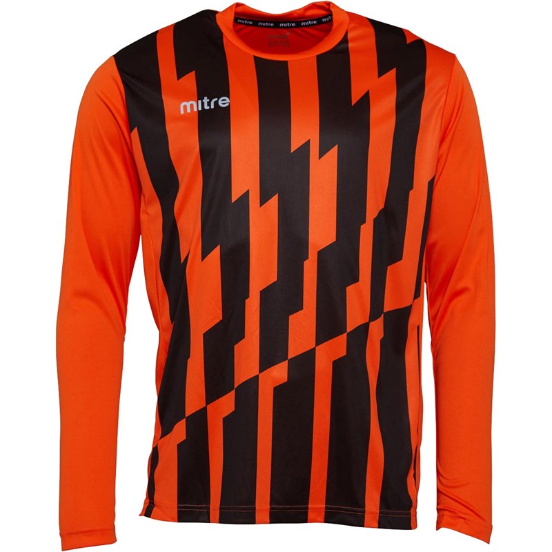 Buy Mitre Mens Fusion Graphic Long Sleeve Match Jersey Tangerine/Black