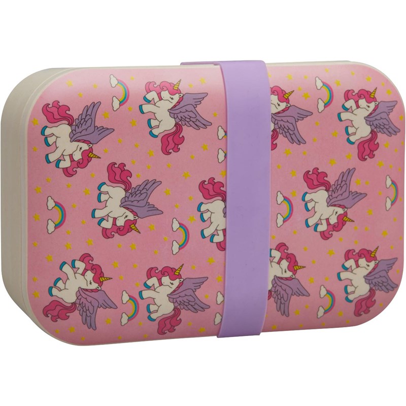 Unicorns Flying Lunch Box Rosa