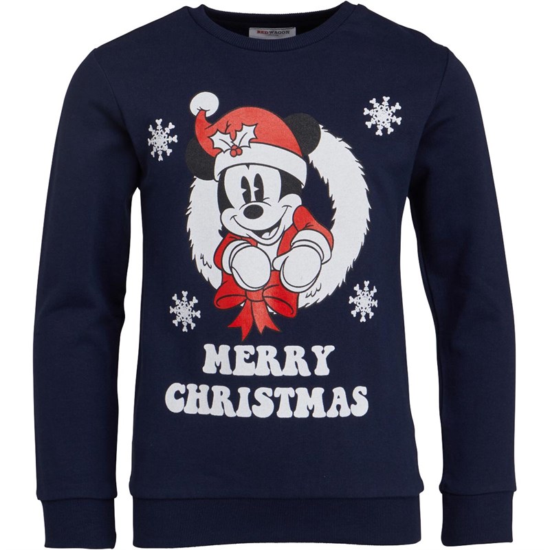 Buy Kids Disney Mickey Merry Christmas Crew Neck Sweatshirt Navy