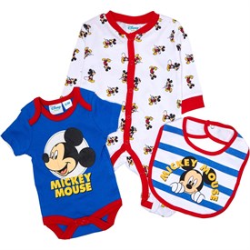 Mickey Mouse Trois Piece Ensemble Bebe Garcon Blanc