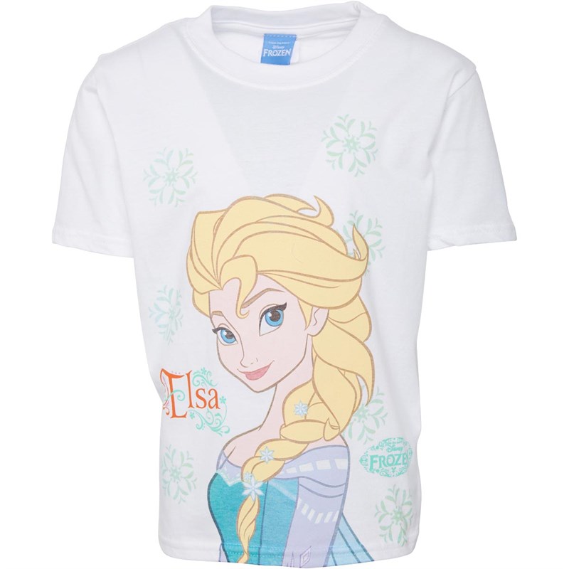 Buy Girls Frozen Elsa Snowflake T Shirt White
