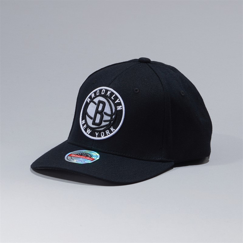 Mitchell & Ness Brooklyn Nets NBA Team Ground Snapback Cap Black/Black