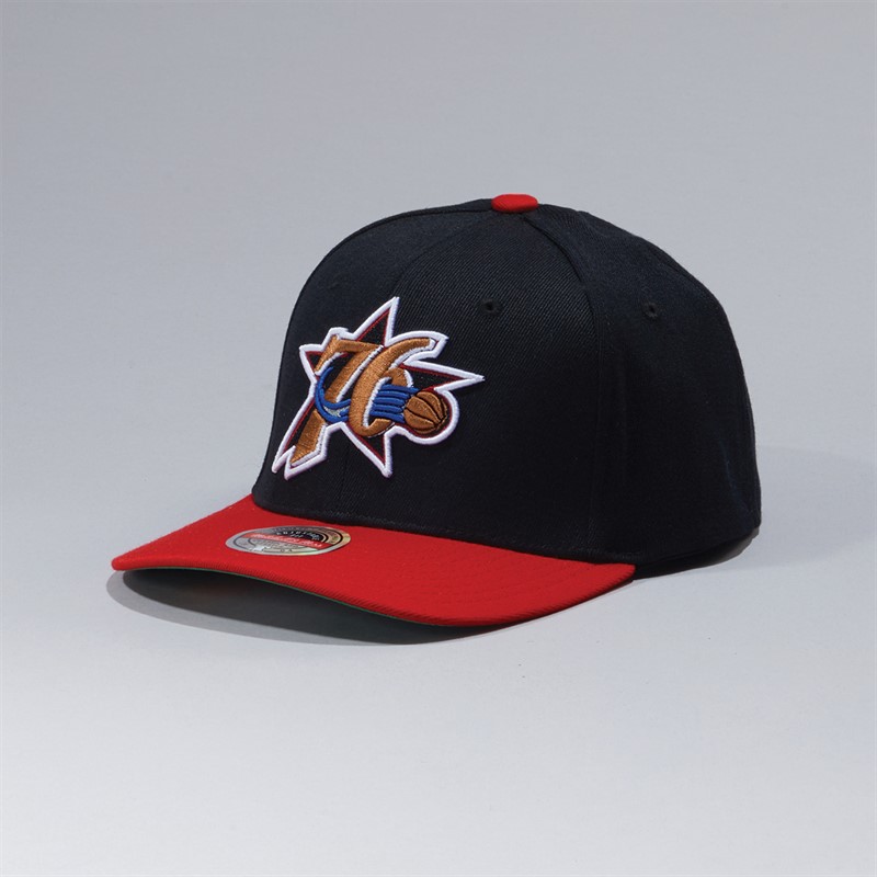 Mitchell & Ness Philadelphia 76ers NBA Team 2 Tone Snapback Cap Black/Red