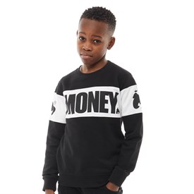 Money Jongens Label Cut Sew Sweater Zwart money kopen in de aanbieding