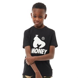 Money Jongens Label Logo T Shirt Zwart money kopen in de aanbieding