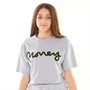 Money Girls Cropped T-Shirt Grey Marl