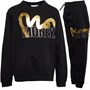 Money Boys Stencil Block Crew Neck Tracksuit Gold