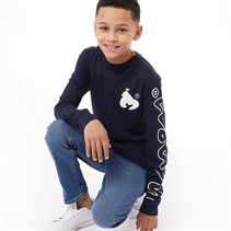 Money Junior Boys Ape Sleeve Long Sleeve T-Shirt Navy