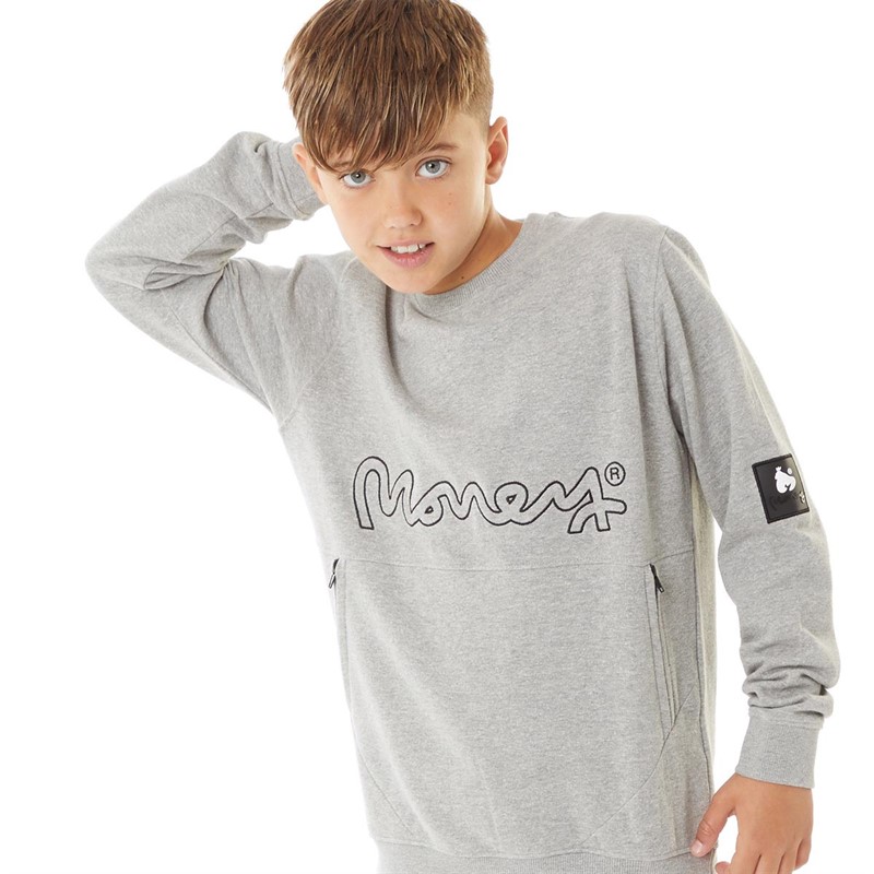 Buy Money Boys Relex Crew Sweatshirt Grey