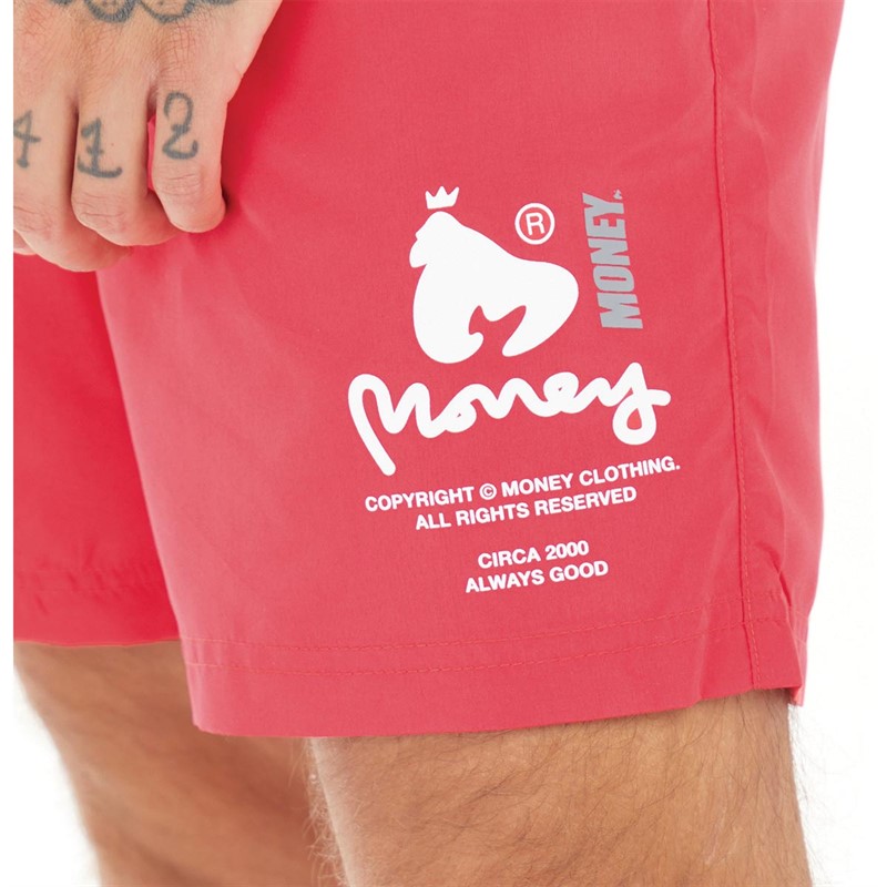 Money Mens Copyright Swim Shorts Red