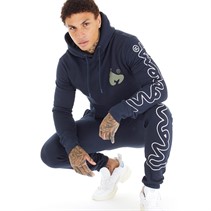 Money Mens Sig Line Fleece Hood Tracksuit Navy