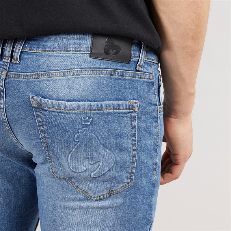 Money Mens Ape Embossed Jeans Stone Wash