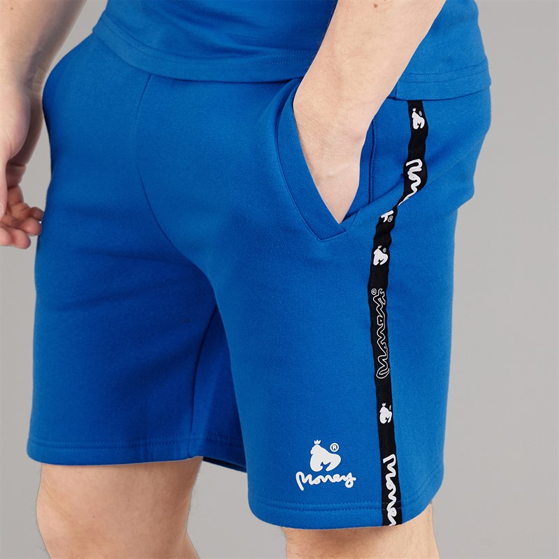 Money Mens Tap Sig T-Shirt And Shorts Co-Ord Set Royal Blue