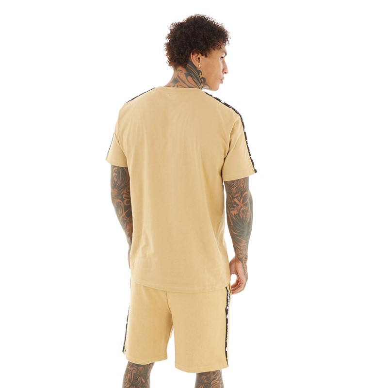 Money Mens Tap Sig T-Shirt And Shorts Co-Ord Tan
