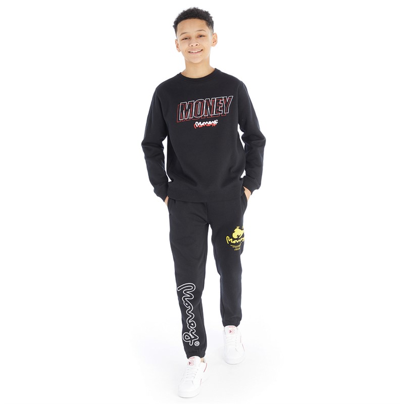 Buy Money Boys Compound Logo Crew Tracksuit Black