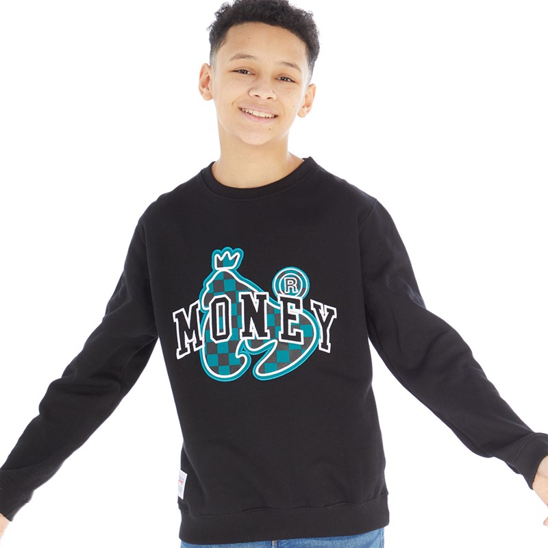 Buy Money Boys Checker Ape Sweatshirt Black